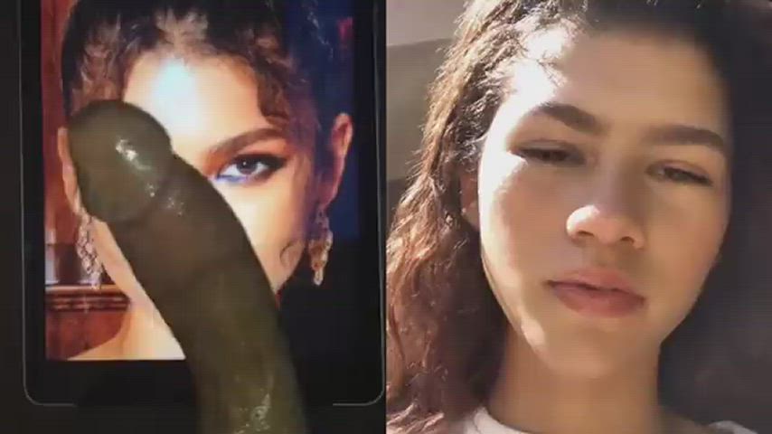 celebrity cumshot ebony fake male masturbation tribute zendaya clip