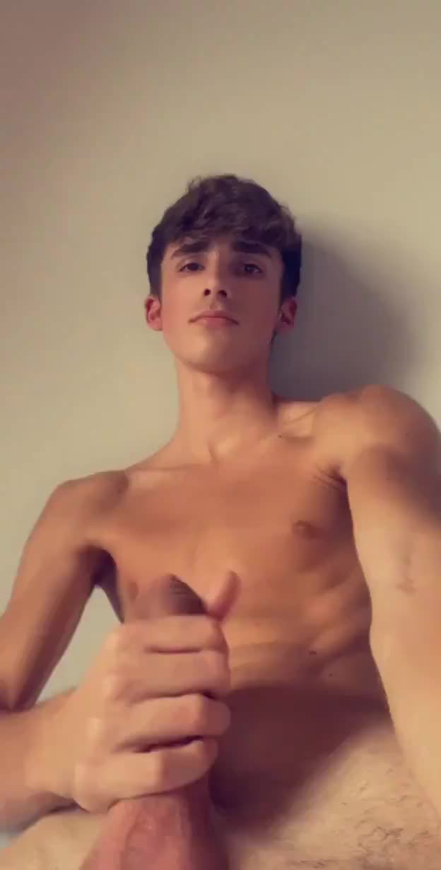 18 Year Old Hot Twink Strokes His Dick So Passionately