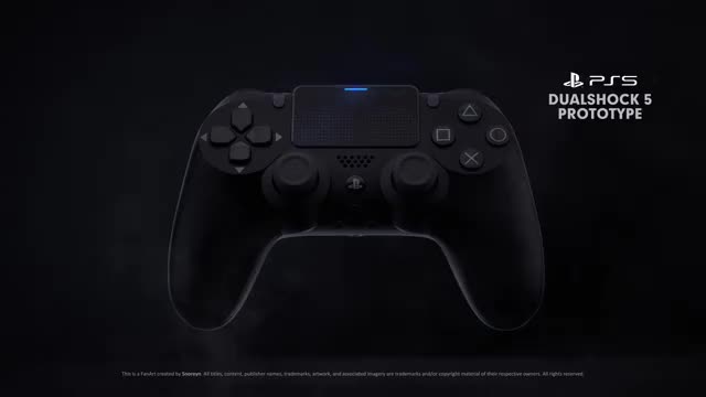 PS5, DualShock 5 render from patent (by Giuseppe Spinelli)