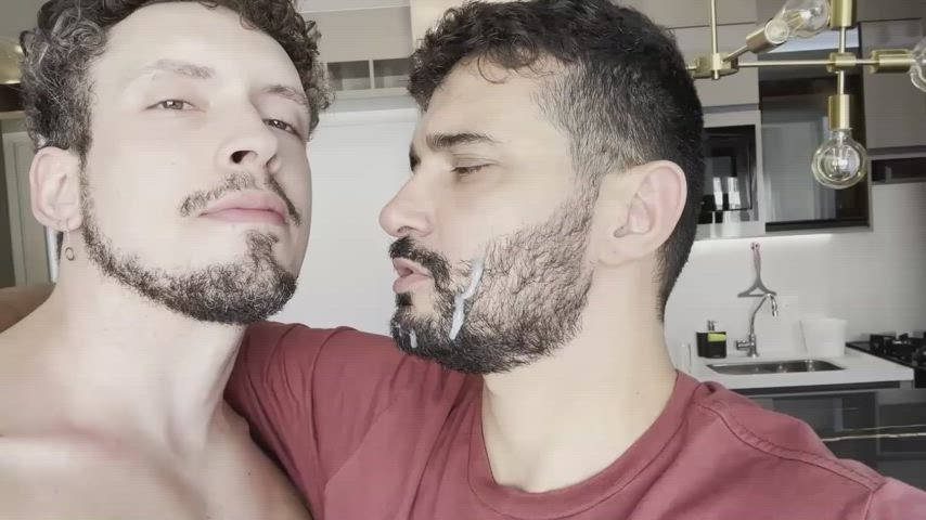 just kissing my friend with my cum in his face