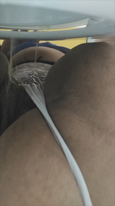 I pee on my thong when I get to work [F] I have 7 more hours left all wet and smelly