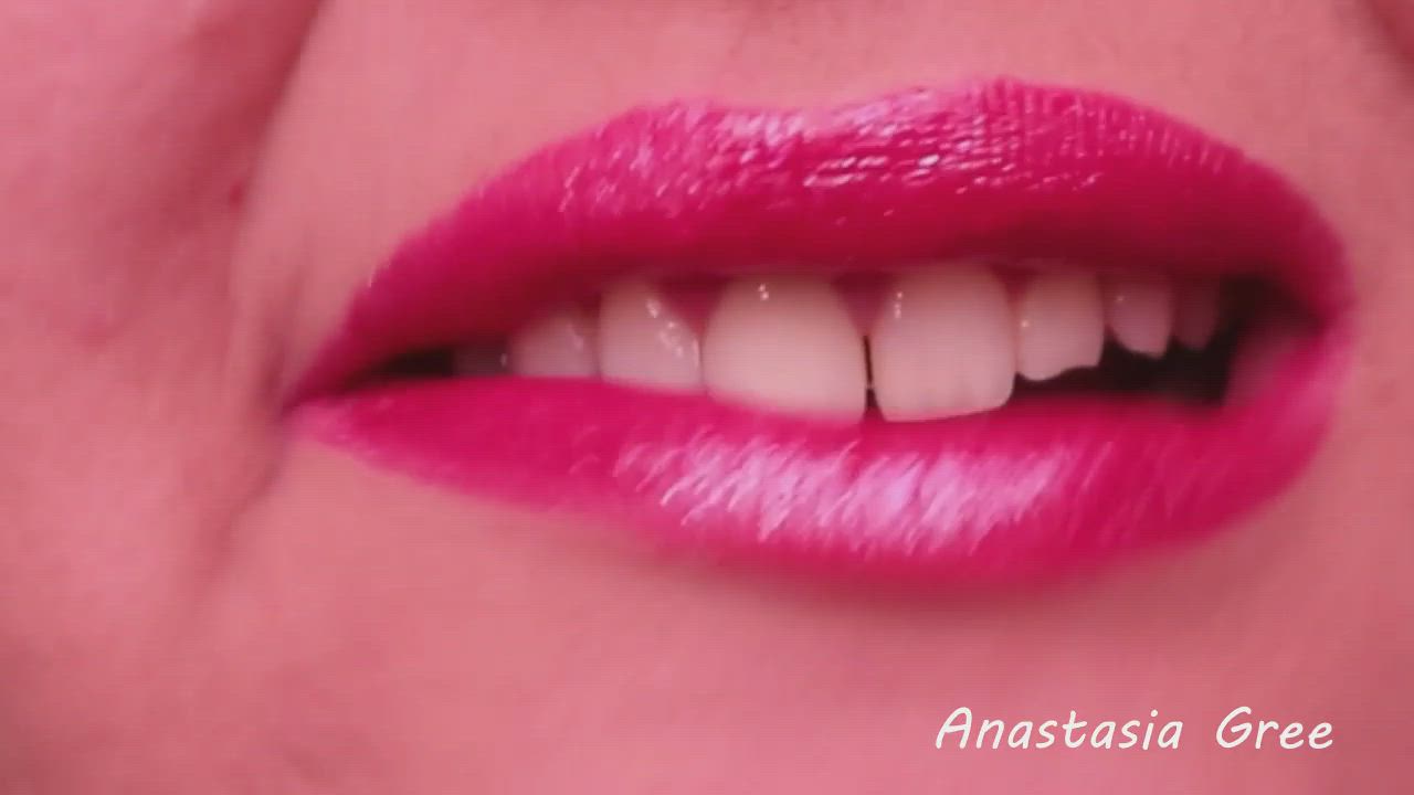Close Up Fetish Lips Lipstick Lipstick Fetish Tongue Fetish clip