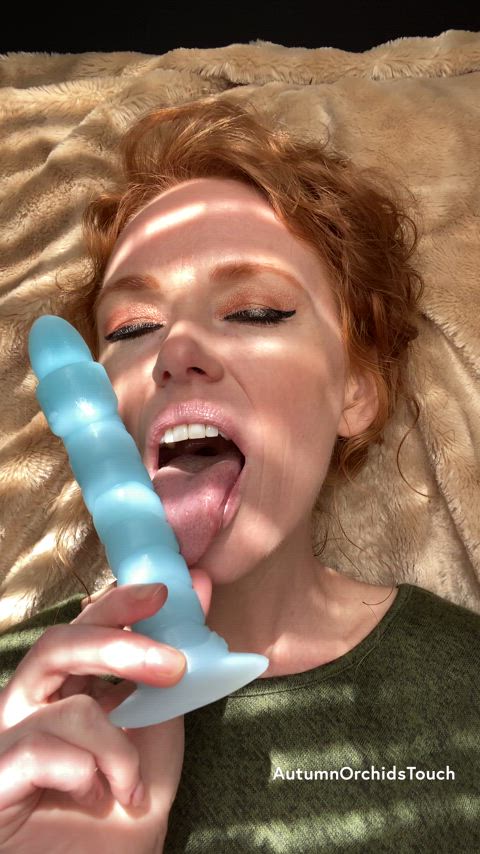 Teasing and pleasing my Ero Geisha fantasy dildo with my skilled tongue...