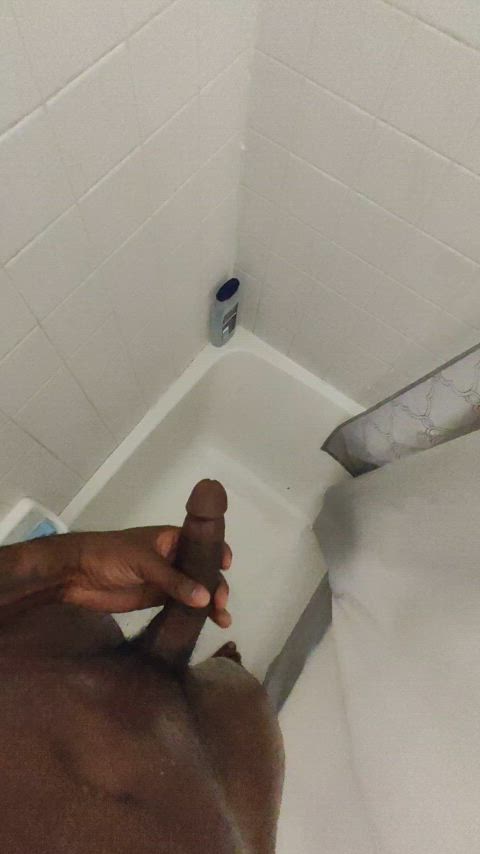 bbc slut big dick jerk off shower clip