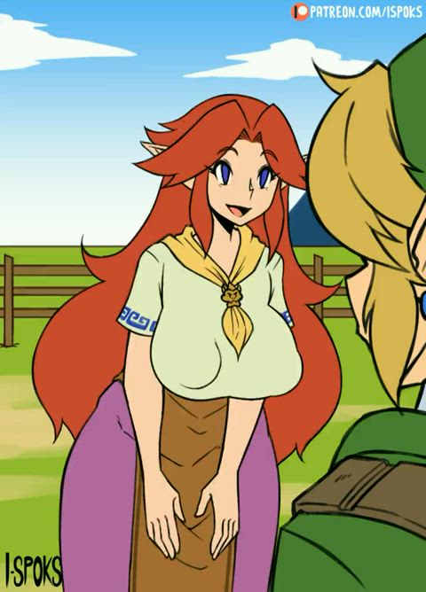 Malon - lifting her skirt to reveal her natural red bush (I-Spoks) [The legend of
