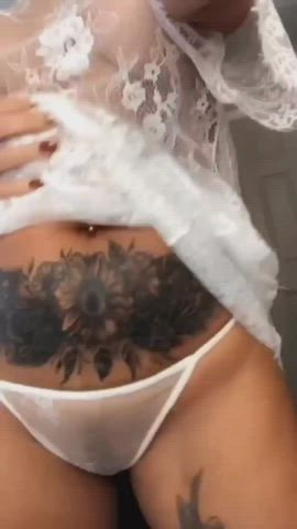 milf see through clothing tattoo tease clip