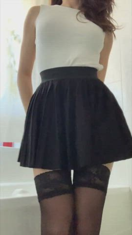 Lingerie Skirt Stockings Tease Upskirt clip