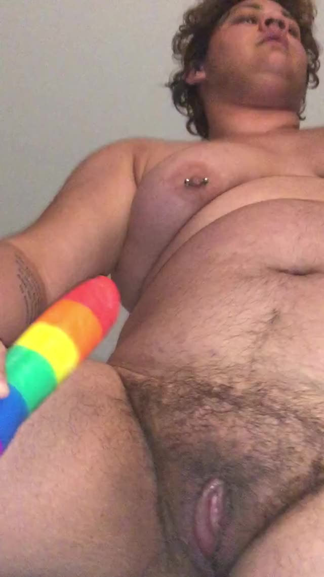 standing up dildo fuck ftm pumped pussy