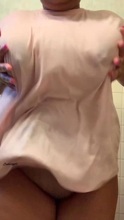 My wet shirt making my nipples hard