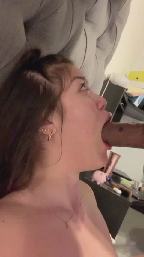 big dick blowjob deepthroat drool drooling face fuck gagging clip