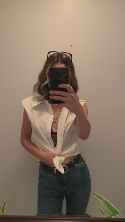 Job bathroom mirror striptease 😈
