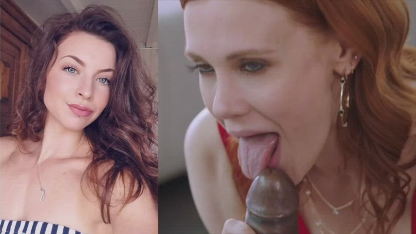 bbc blowjob redhead split screen porn clip