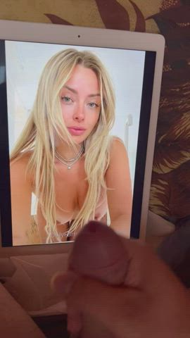 blonde cumshot masturbating tribute clip