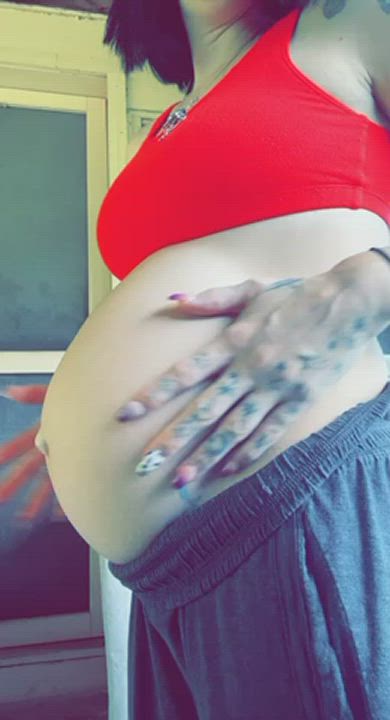 Belly Button Flashing Pregnant clip