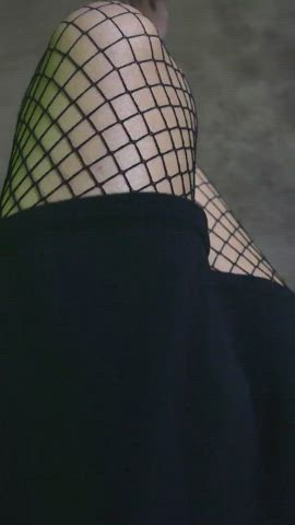 femdom fishnet legs mtf skirt thighjob thighs trans trans woman clip