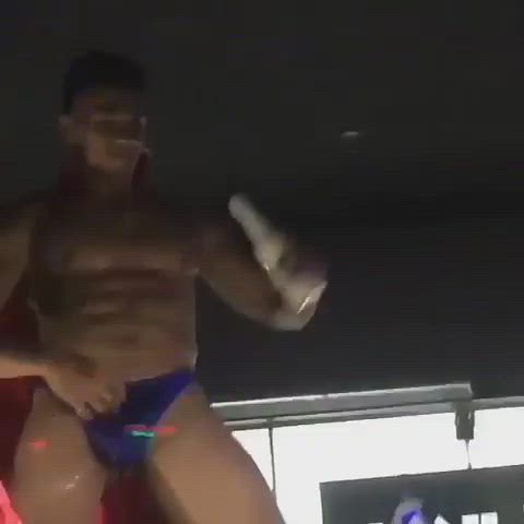 Dancing Gay Nightclub Stripper Teasing Thong clip
