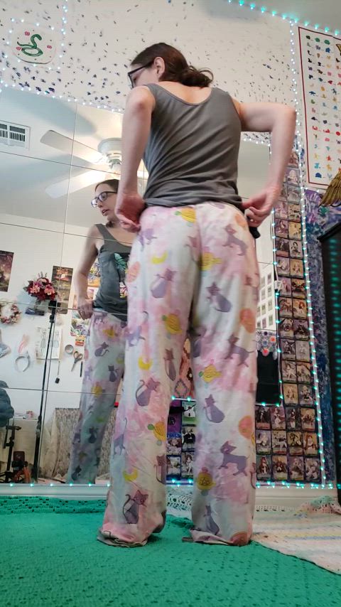 And off come the pajama pants