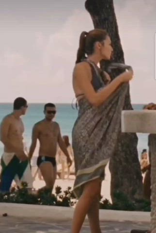 bikini brunette celebrity israeli milf small tits tall clip