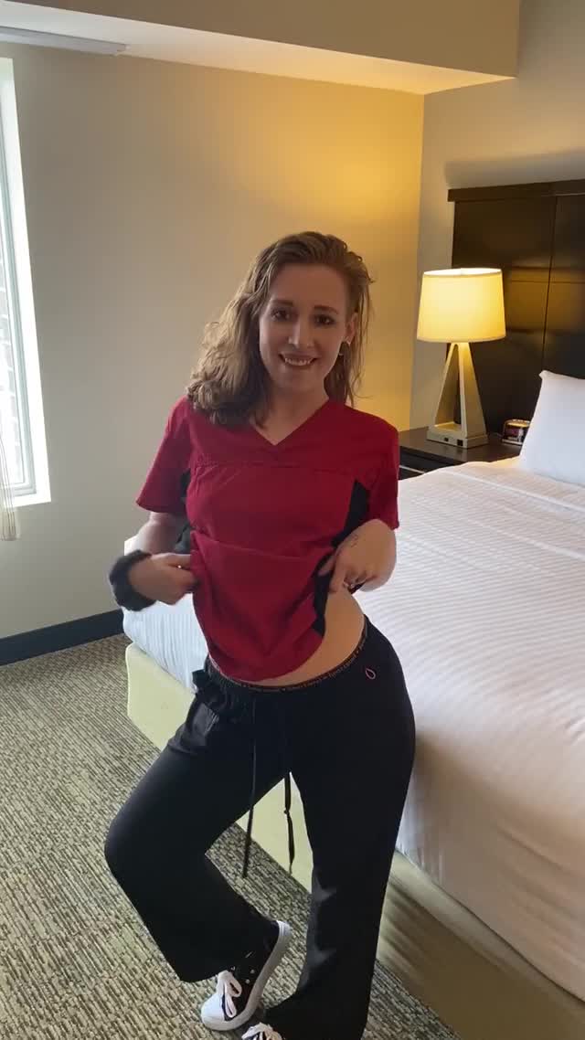 sexy hotel maid strips down and shows off ass