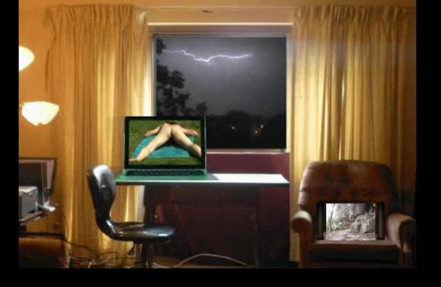 Lightning flash through my apartment window by Mark Heffron