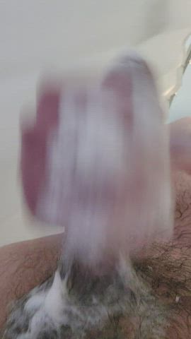Belly Button Hairy Cock Masturbating Penis Shower Soapy clip