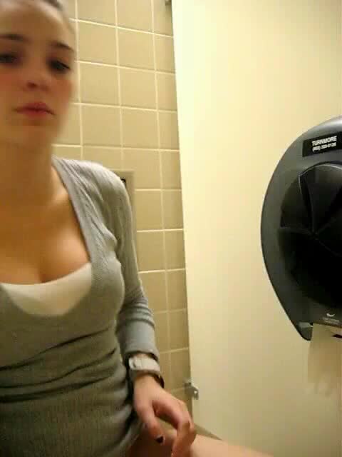 Amateur masturbating in a bathroom