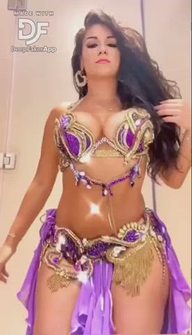 belly button big tits dancing fake pierced piercing thick clip