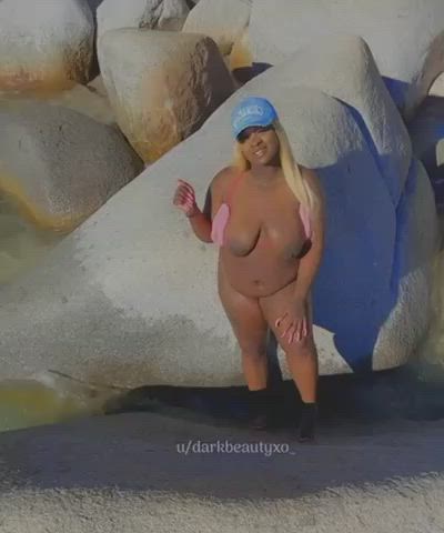 bbw beach big tits blonde ebony freaks nudist onlyfans public curvy clip