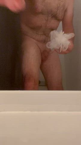 After my coffee, here is part of my morning routine in the shower! Gotta be clean