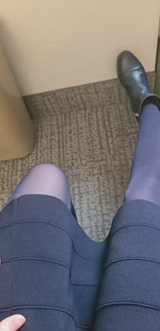 Pink and Navy, with pantyless pantyhose...