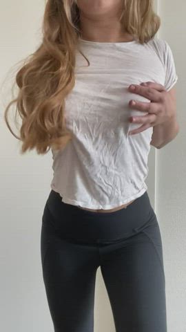 Blonde Boobs Yoga Pants clip