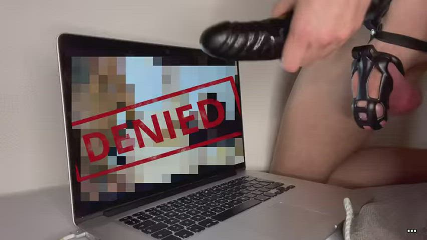 beta censored chastity cuckold dildo humiliation jerk off watching clip