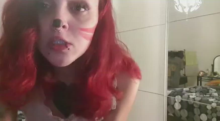 ahegao cosplay cute tongue fetish clip