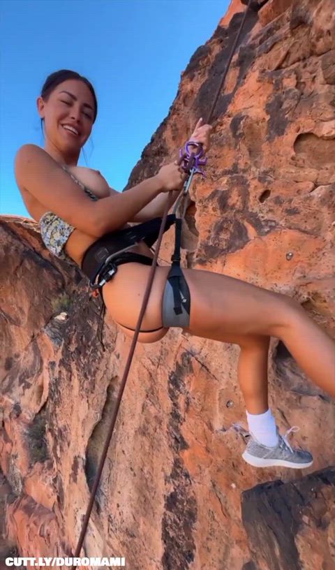 Fucking while rock climbing