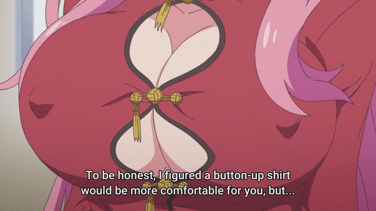 LF color source: 1girl, 1boy, big breasts,text"To be honest i figured a button