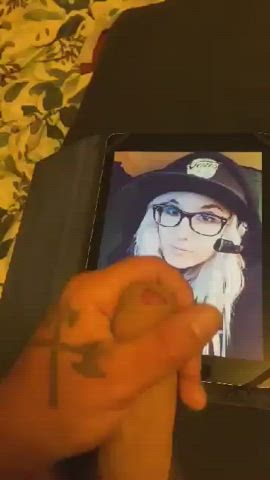 Blonde Cum Cumshot Fetish Gamer Girl Glasses Masturbating Tribute clip