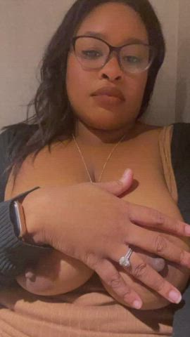 big tits ebony glasses nipple nipple play clip