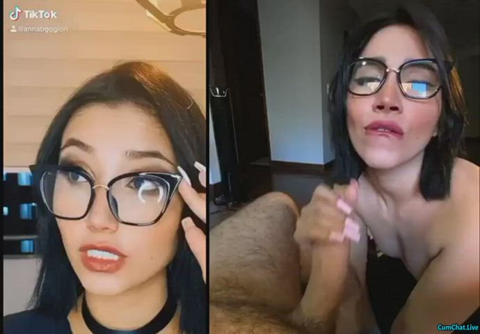 blowjob glasses goth handjob nerd teen tiktok clip