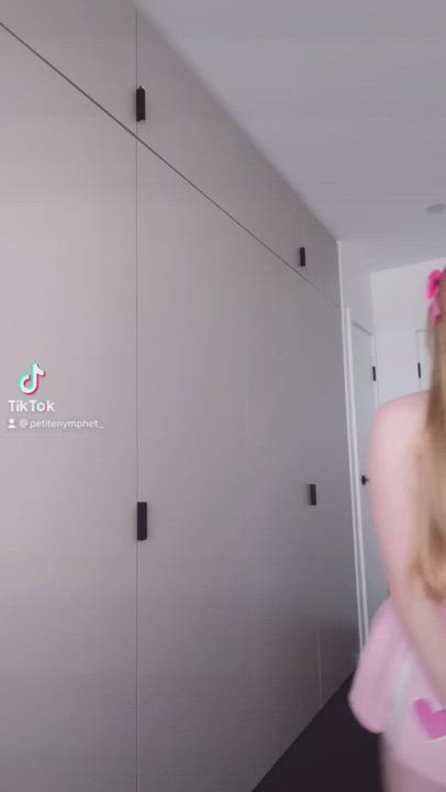 Australian Blonde Cheerleader Cosplay Cute Glasses Kiss Pale Petite Role Play TikTok