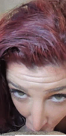 Blowjob Cam Camgirl Deepthroat Eye Contact MILF POV Redhead Webcam clip