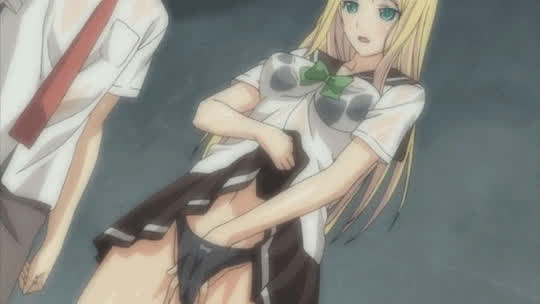 Animation Anime Big Tits Blonde Hentai Masturbating Panties Schoolgirl clip
