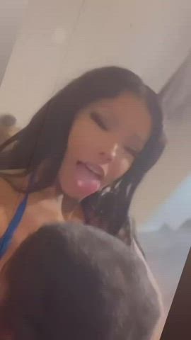 ebony nipples sucking tits clip