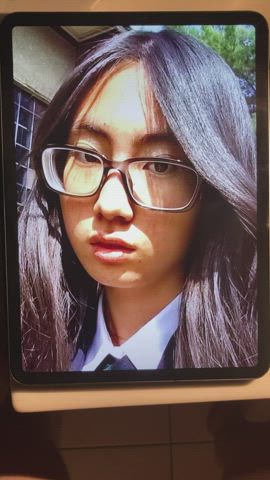 18 years old asian cock cum cumshot facial glasses schoolgirl teen tribute clip