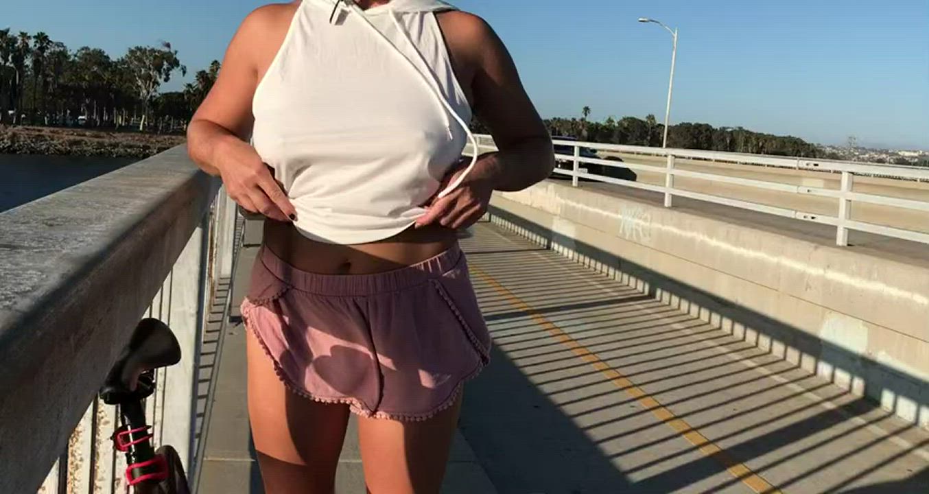 Bouncing Tits Exhibitionism Exhibitionist Exposed Flashing Natural Tits Outdoor Public