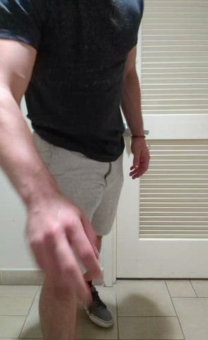 bathroom big dick muscles work clip