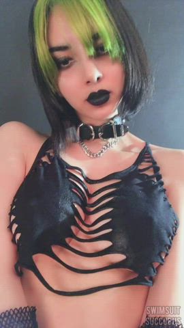 goth oil tease tits clip