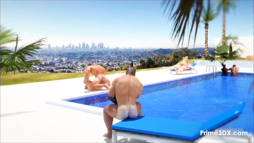 3d animation big dick pool swimming pool animated-sex clip