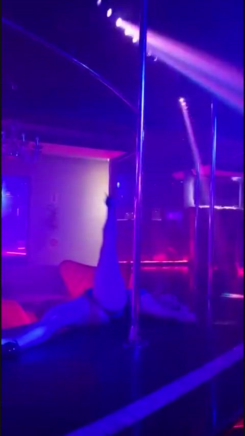 blue dancing pole dance strip stripper striptease clip