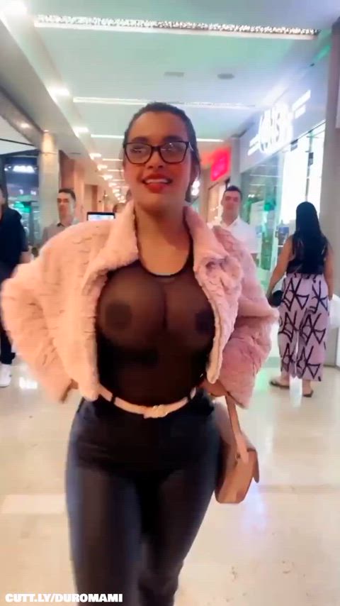 amateur big tits boobs flashing latina public see through clothing sheer clothes