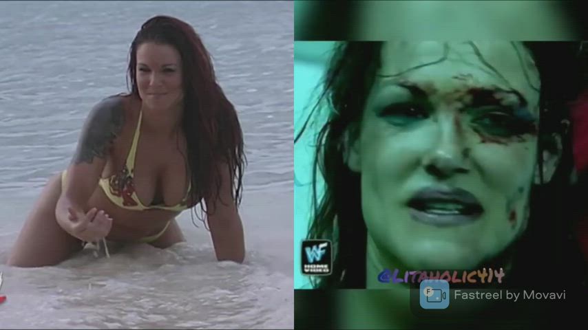 lita: in a bikini or roughed up in the ring?